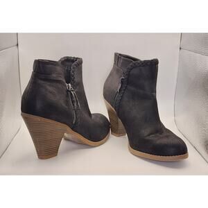 Torrid Women’s Black Ankle Booties Braided Trim Side Zip Size 11W